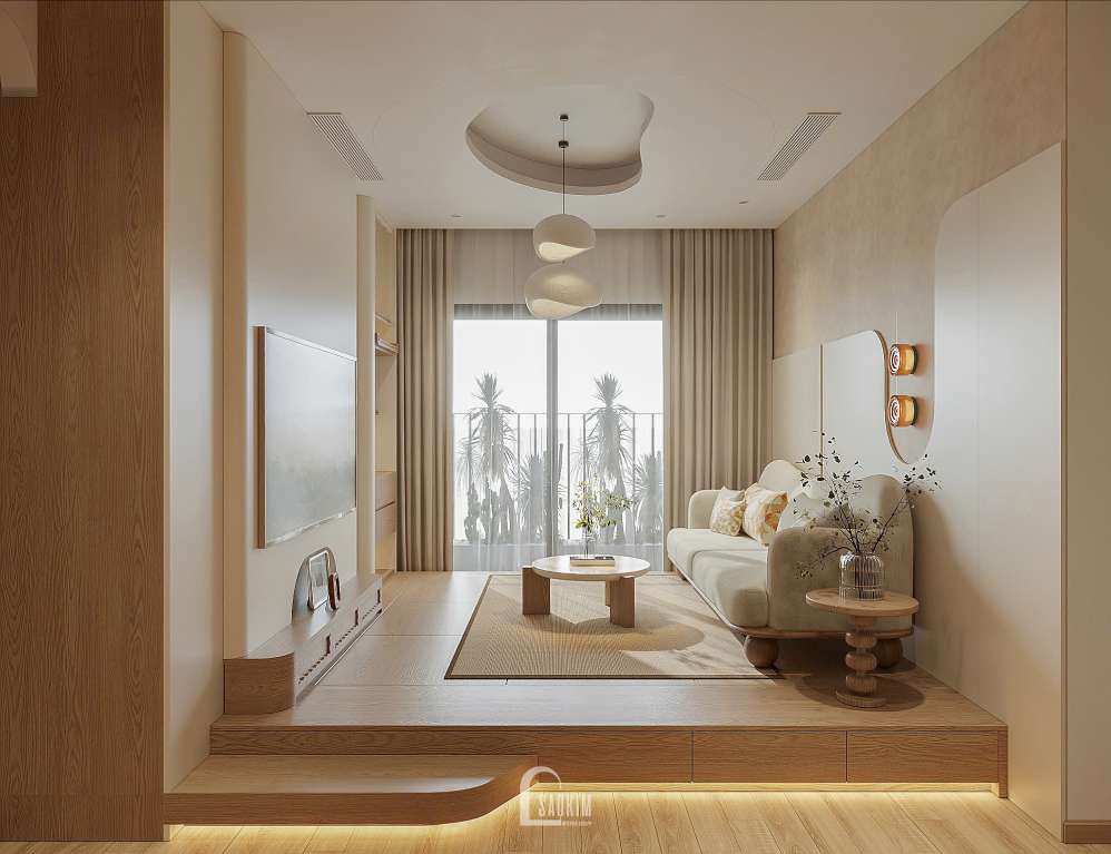 Thiết kế nội thất chung cư 87m2 Hinode City phong cách Wabi Sabi mang vẻ đẹp cuốn hút, trang nhã